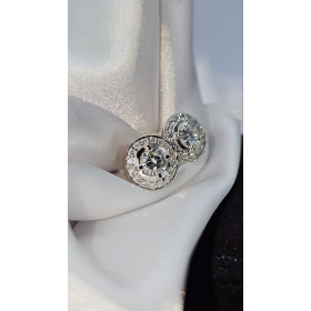 Сережки із білого золота з діамантами 0,772 ct
